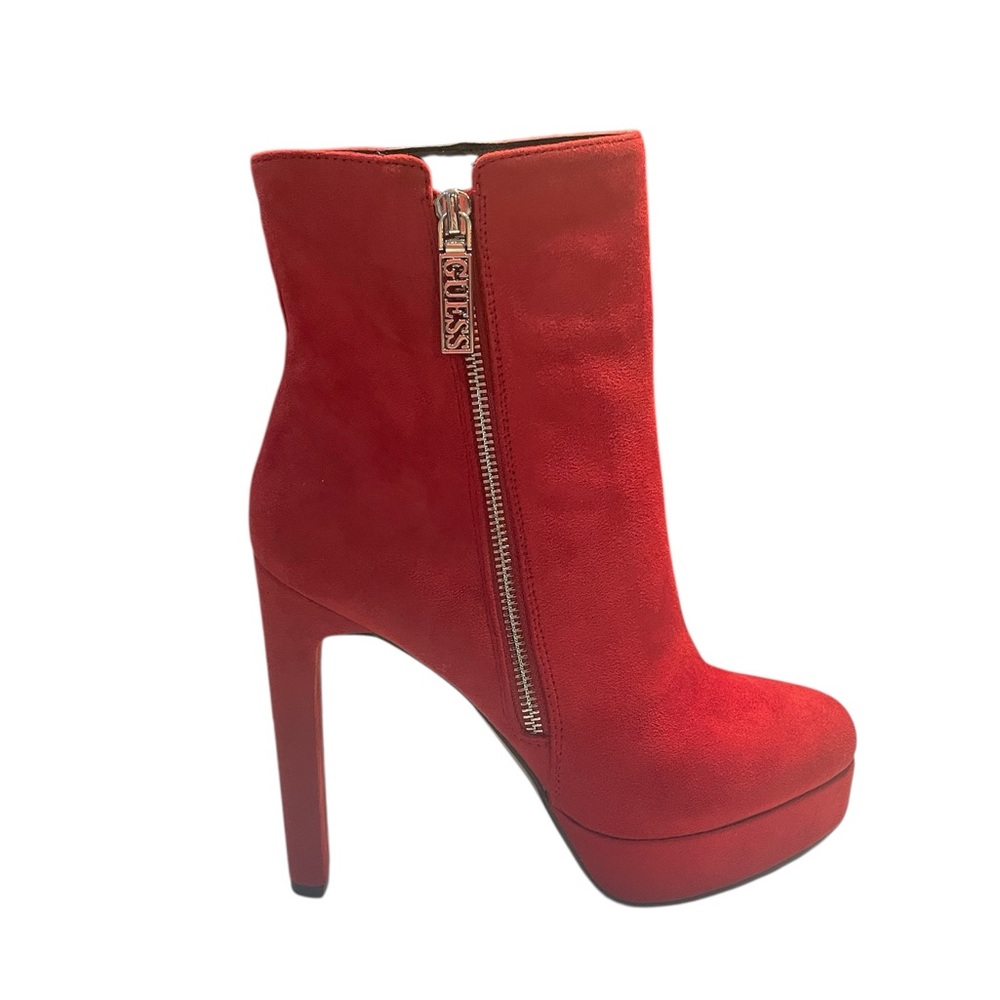 Guess Dejah3 Red Heeled Ankle Boots